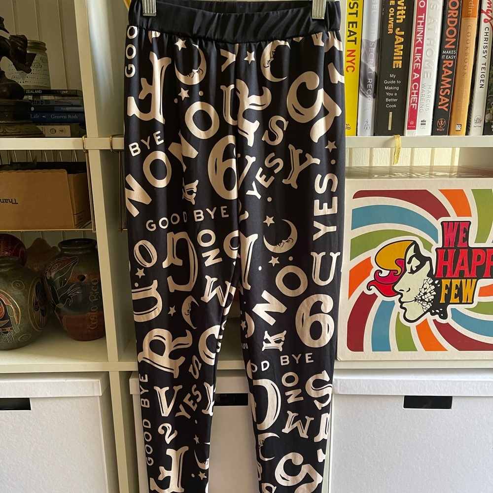 Ouija board print leggings womens size small. Used for Halloween 2 yrs.